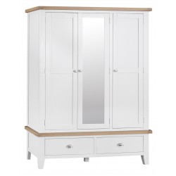 Tangmere White Triple Mirrored Wardrobe
